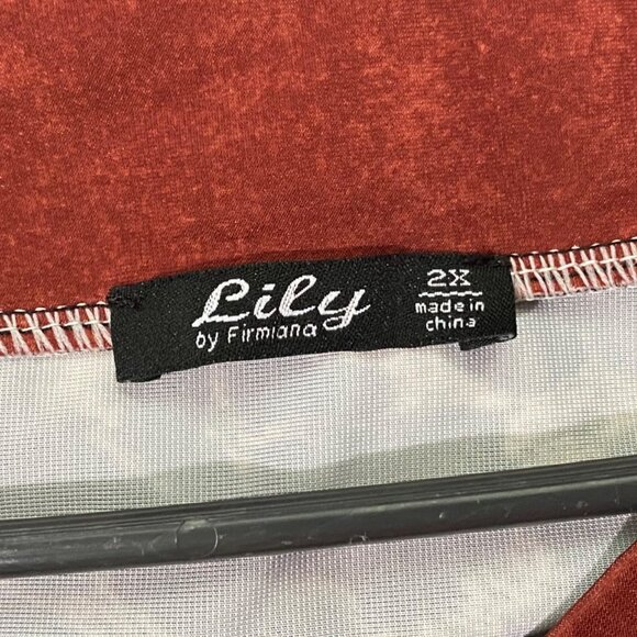 Lily by Firmiana Womens Tunic Top Short Dress 2X Boho Animal Print Patchwork - Picture 4 of 6